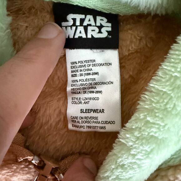 Baby Yoda Union Suit Costume Star Wars The Mandalorian Sz 2X Adult Christmas - Picture 7 of 9